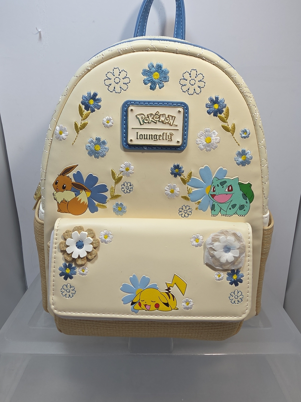 Loungefly Pokémon Floral Rattan Mini Backpack NWT